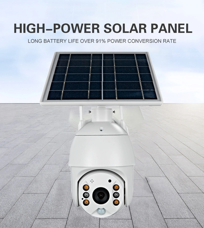 Waterproof 1080P Solar Battery Powered Wireless 4G/WiFi IP Security PTZ Camera