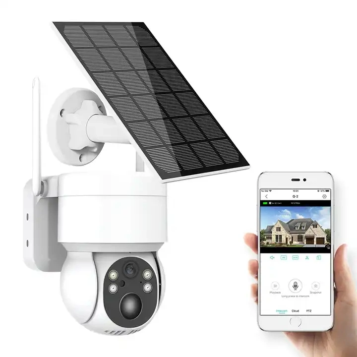 Outdoor 4G GSM SIM Card WiFi Energy Street Light Solar Wireless Camera with Solar panel